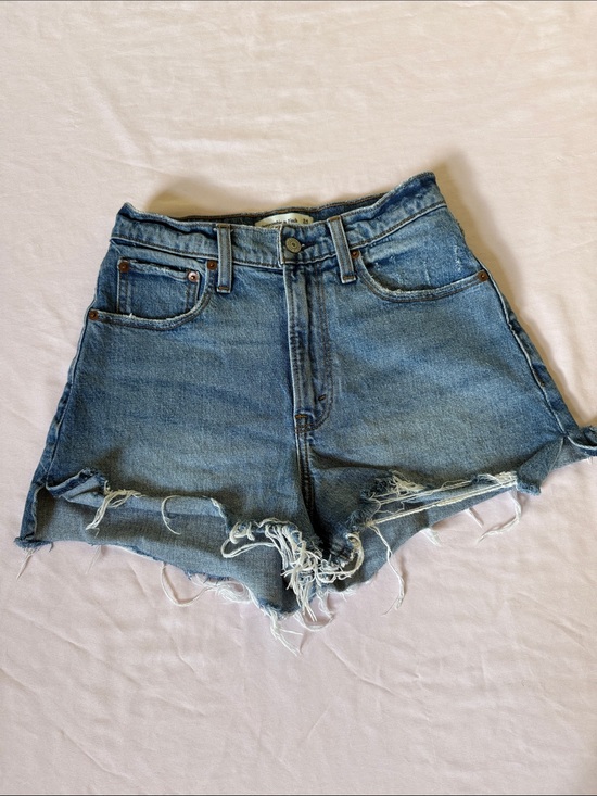 Abercrombie & Fitch Pants - Abercrombie & Fitch Curve Love Distressed Light Blue Denim Shorts